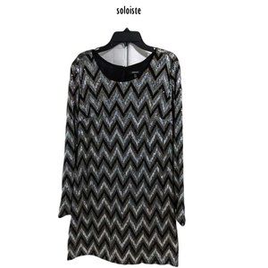 Soloiste Sequin dress. Long Sleeve, A-line Mini. Size M